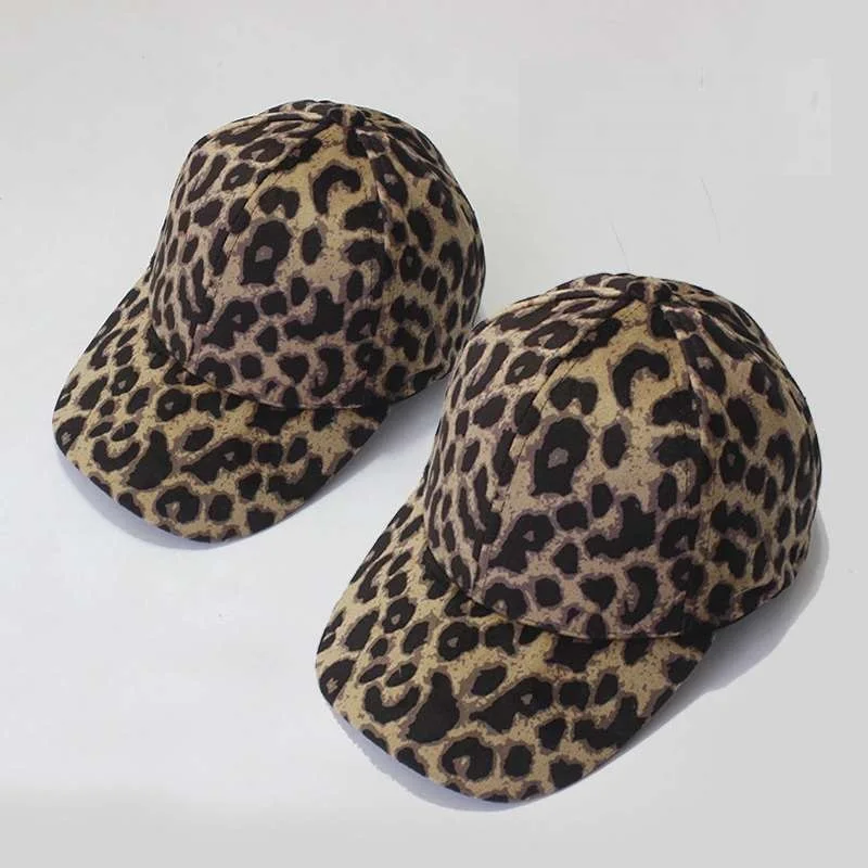 
fashion 2020 kids leopard baseball headgear Parents and children sports Hats 