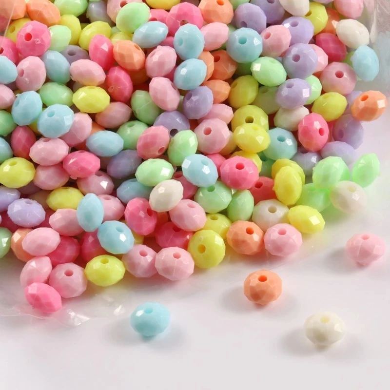 

8*8*6mm Loose Spacer Beads For Jewelry Making Diy Charm Bracelet Necklace Multi Color Faceted Round Acrylic Beads, Colors