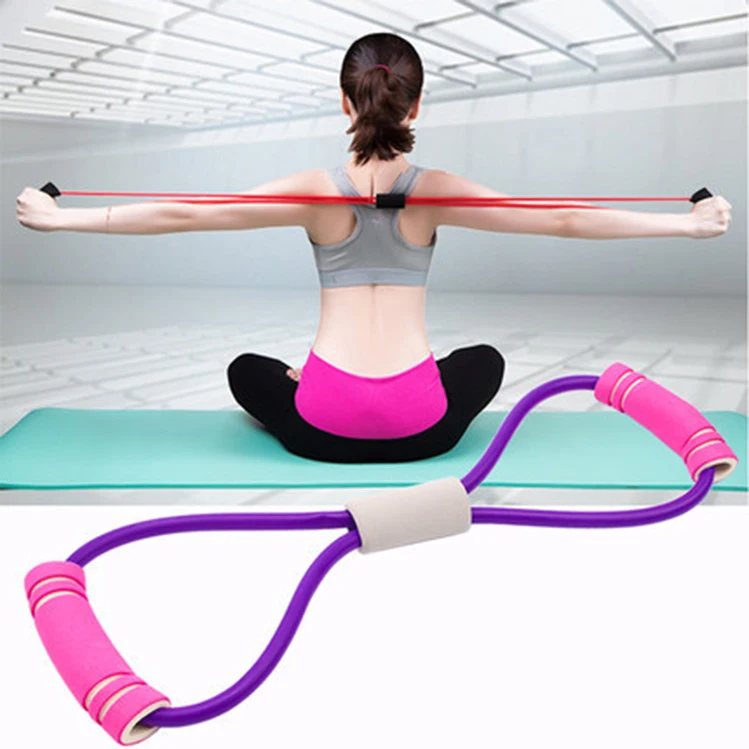 

Yoga Fitness Resistance 8 Word Chest Expander Rope Workout Muscle Fitness Rubber Elastic Bands For Exercise, Custom colors