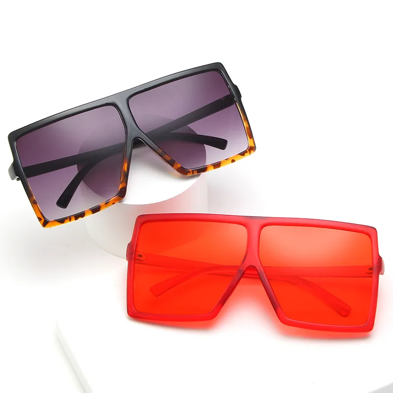 

2021 Fashion Colorful Oversized Square Vintage Frame Trendy Men Sunglasses Women Plastic Shades Sunglasses, As the picture shows