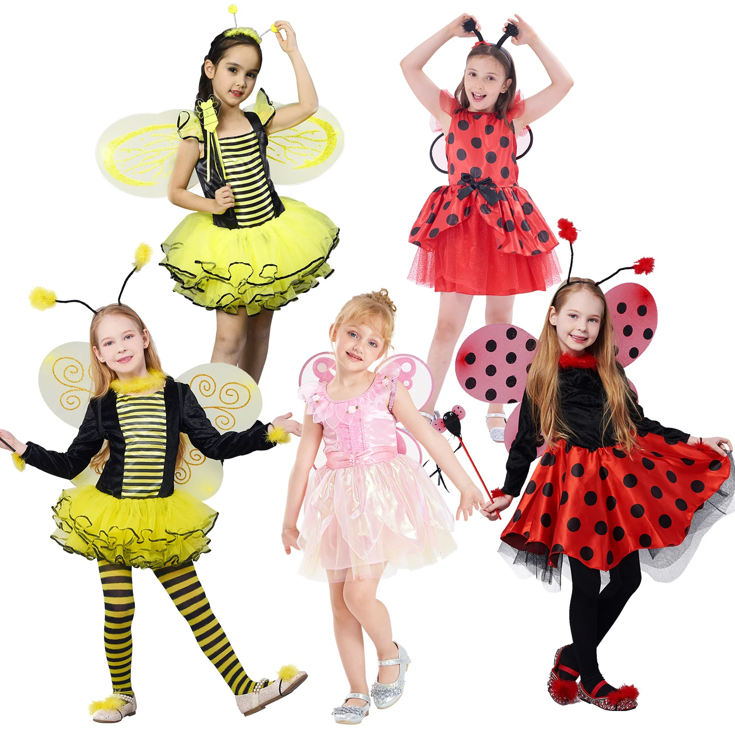 

TV & Movie Costumes Girls Dress Kids Ladybug Bumble Bee Fancy Dress Up Outfit Carnival Halloween Party