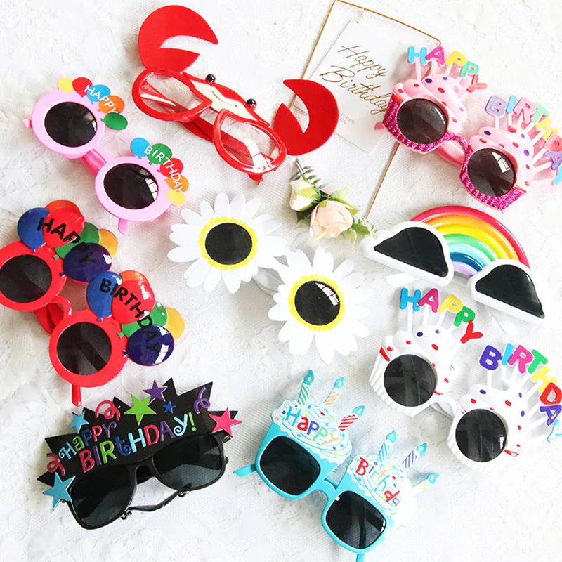 

SKYWAY Funny Happy Custom Sunglasses For Birthday Gift Supplies Decoration Birthday Novelty Party Glasses