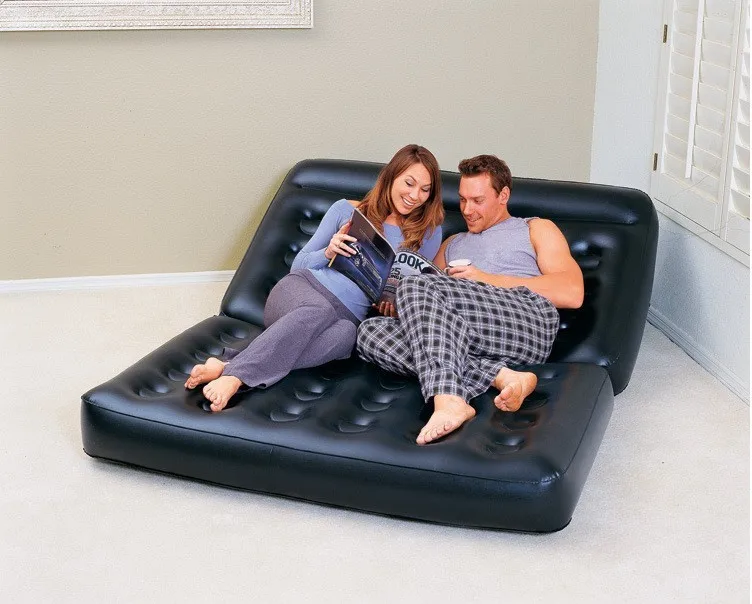 Wholesale and custom multi-function five in one double layer outdoor folding inflatable sofa bed