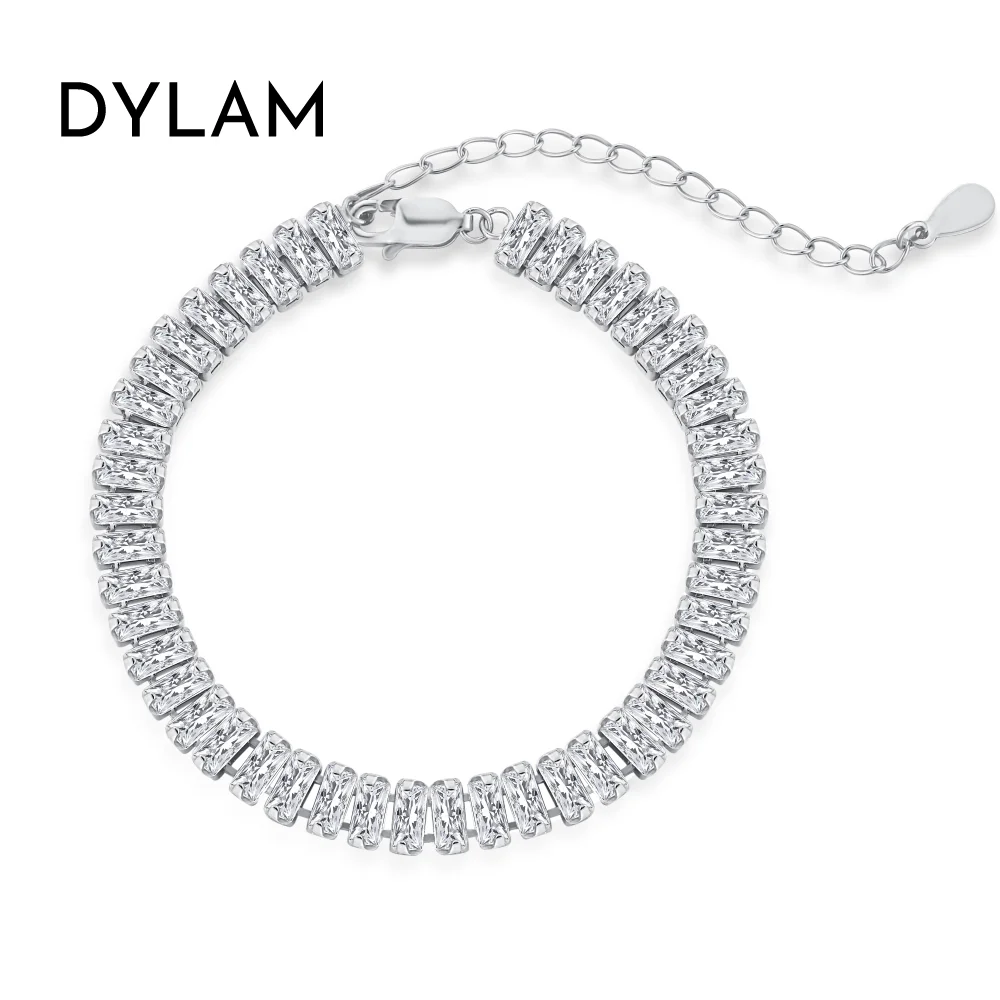 

Dylam Rhodium 18K Gold Plated Sterling Silver Tennis Bracelet Made with Infinite Elements Zirconia