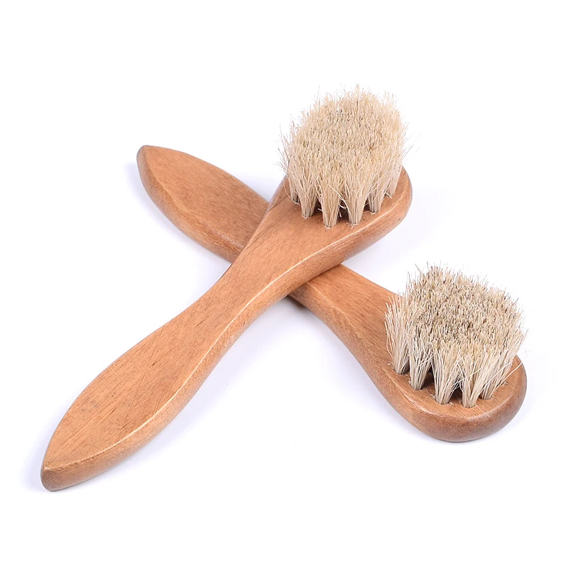 

Natural horse hair oil taking brush shoe polishing brush