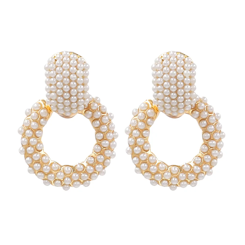 HOVANCI China Accessory Wholesale Earring Korean White Pearl Pendant Earrings