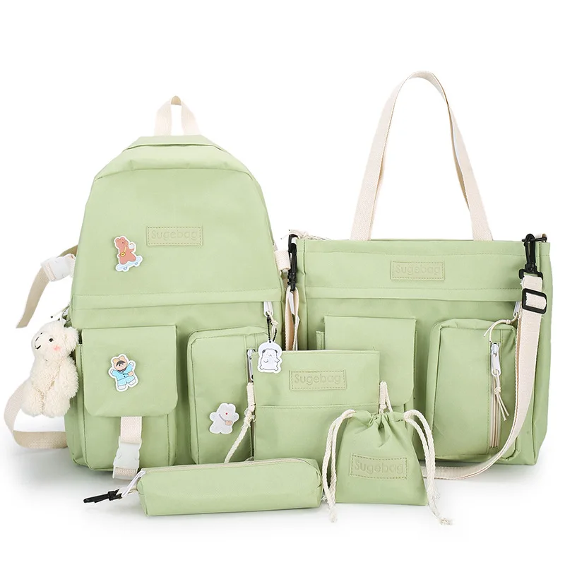 

Custom Girls Sets Schoolbags Female Korean High Students Large-Capacity College Backpack For Kids Primary School Bags, As show