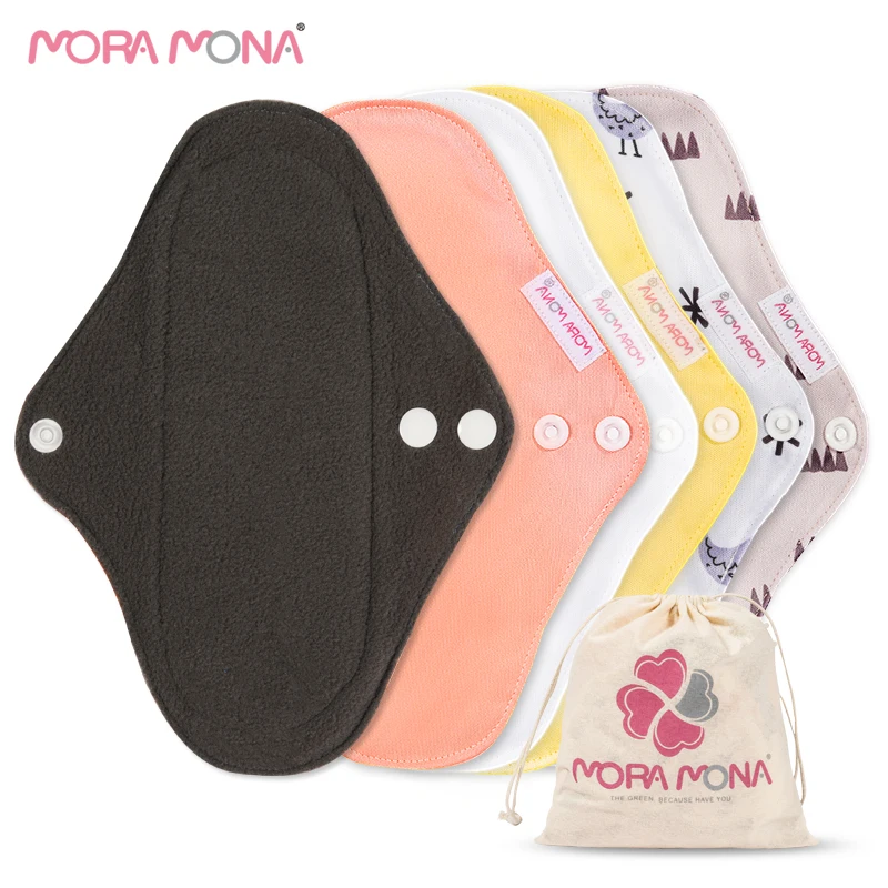 

Mora Mona 5pcs/set washable bamboo sanitary napkin cloth sanitary pads reusable menstrual pads