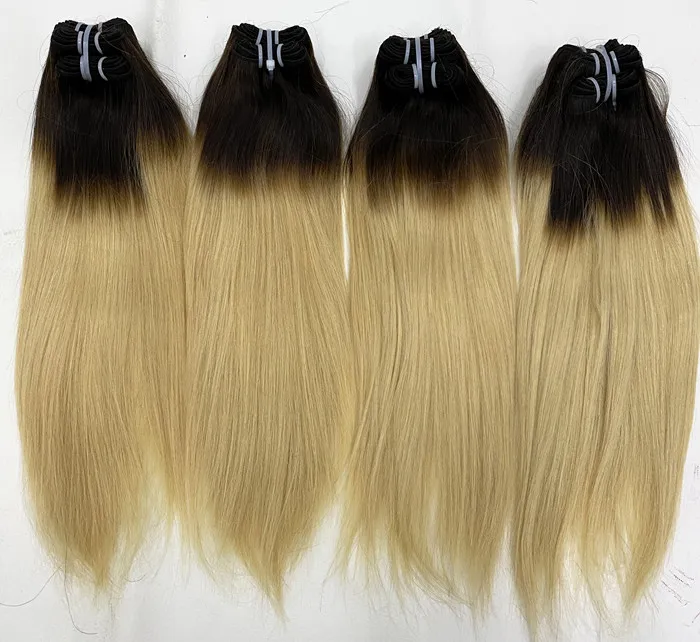 

LetsFly Hair wholesale vendor Straight 1B/613 brazilian remy hair Ombre Color Remy Human Hair Good Quality 20PCS/LOT