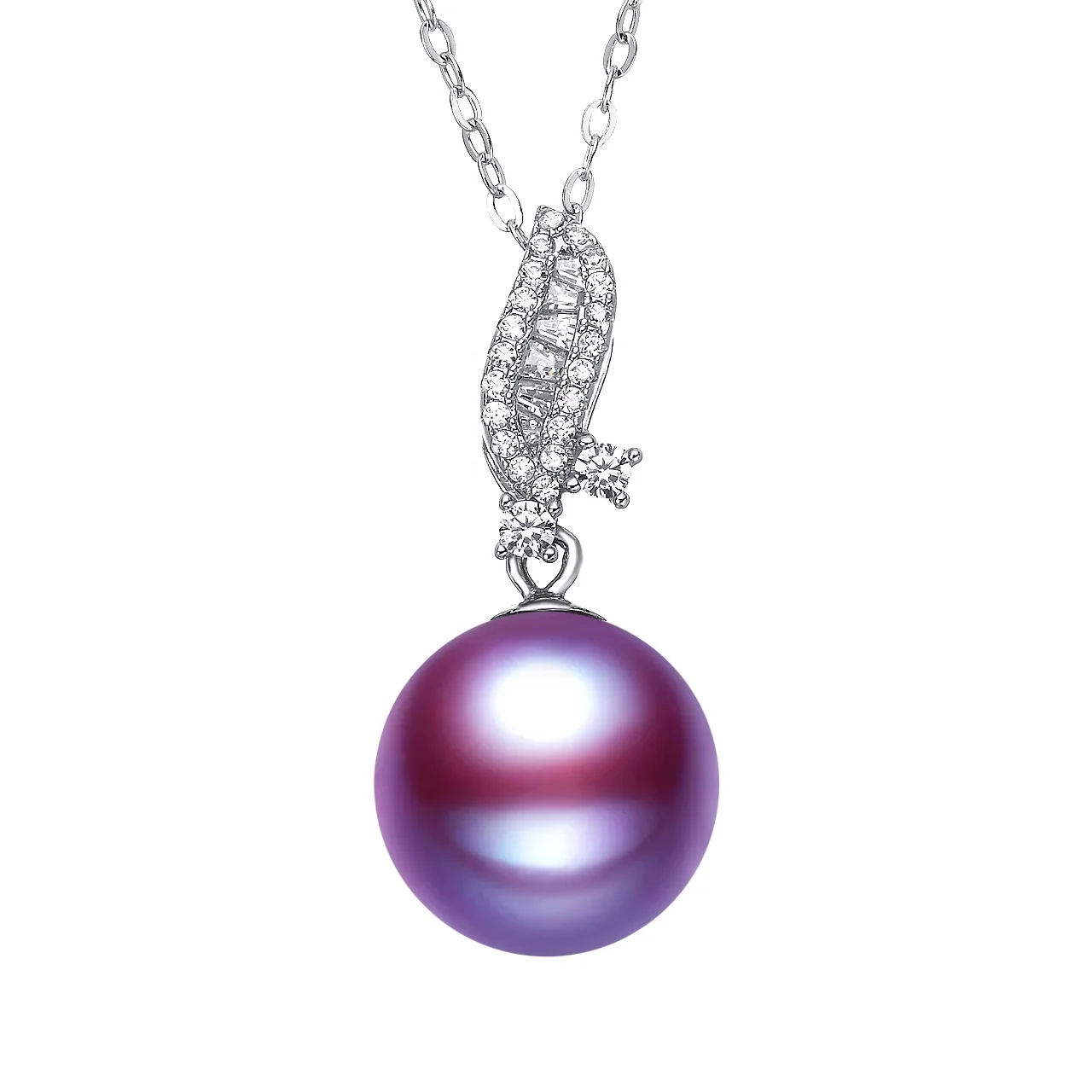 

A Rare Encounter Between Purple Beads And Zircon Mysterious Chemical Reaction Refreshing Pearl Jewelry Real High Quality Pearls, White