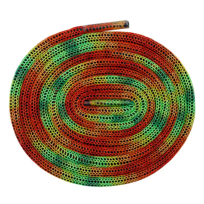

Green Yellow and Red Round mesh shoelaces, Customized