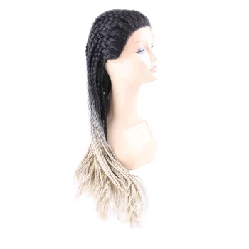 28inch 71cm Pre Braided Box Braids Blonde Color Heat Resistant Synthetic Wigs Lace Front Buy Synthetic Wigs Lace Front Synthetic Lace Front