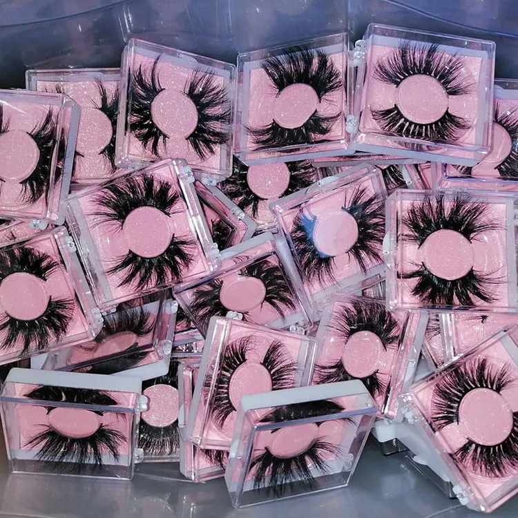 

wholesale mink eyelash real mink fur high qualtity custom packaging box 25mm mink eyelah eyelash vendor customized boxes, Natural black or colorful