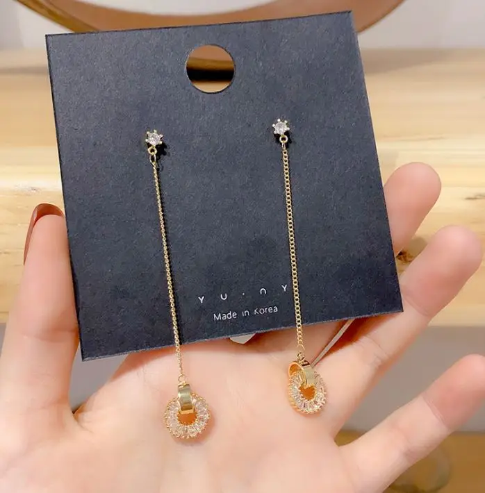 

2021 new fashion style tassel earrings women fashion zircon earrings earrings