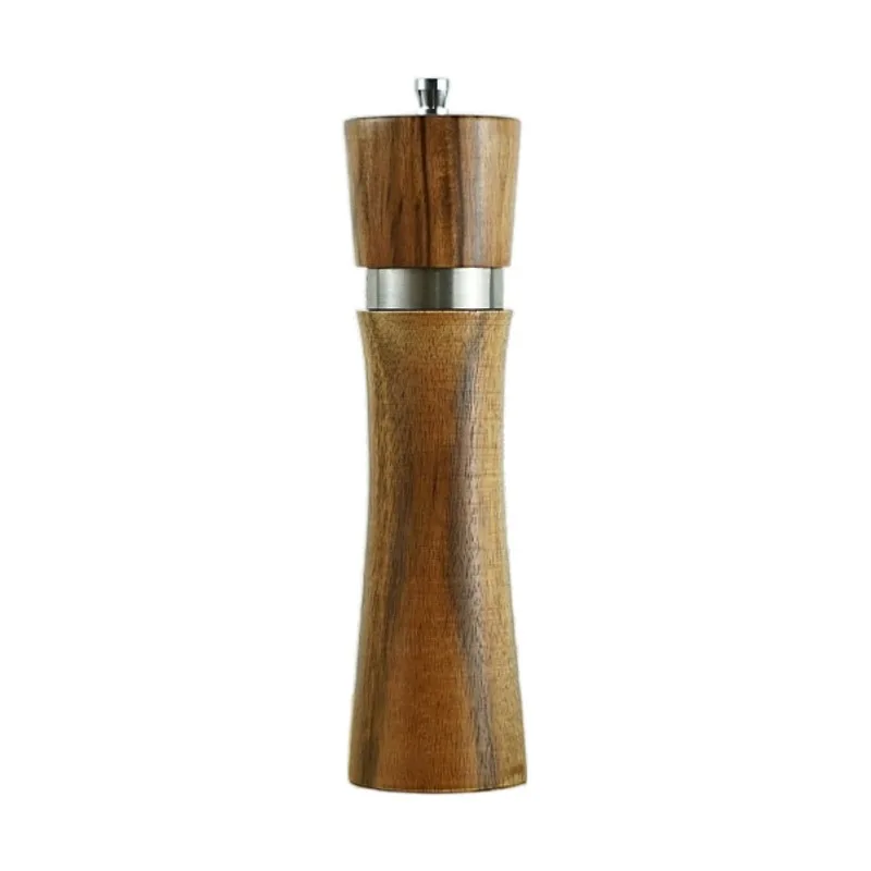 

DD013 Pepper Grinder Rubber Burnisher Solid Wood Powder Condiment Bottles Tank Abrader Manual Pepper Mills, Natural