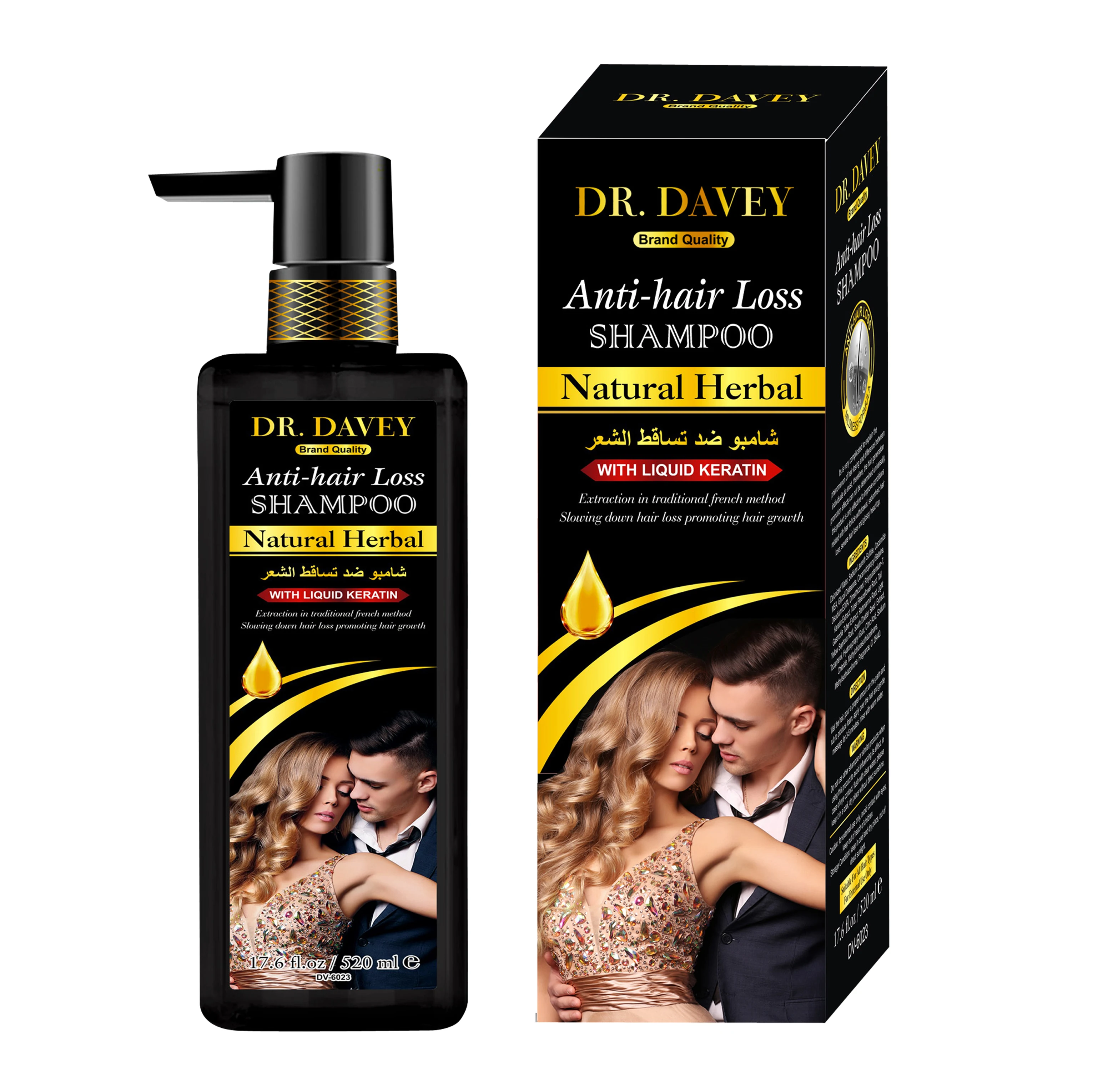 

DR.DAVEY Anti-Hair Loss Shampoo Natural Herbal with Liquid Keratin, Milk white