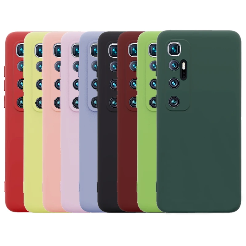 

Colorful Liquid Silicone Plastic Hard TPU Soft Microfiber Phone Case Back Cover for Xiaomi Mi 10 Ultra Note 10 Lite Celular