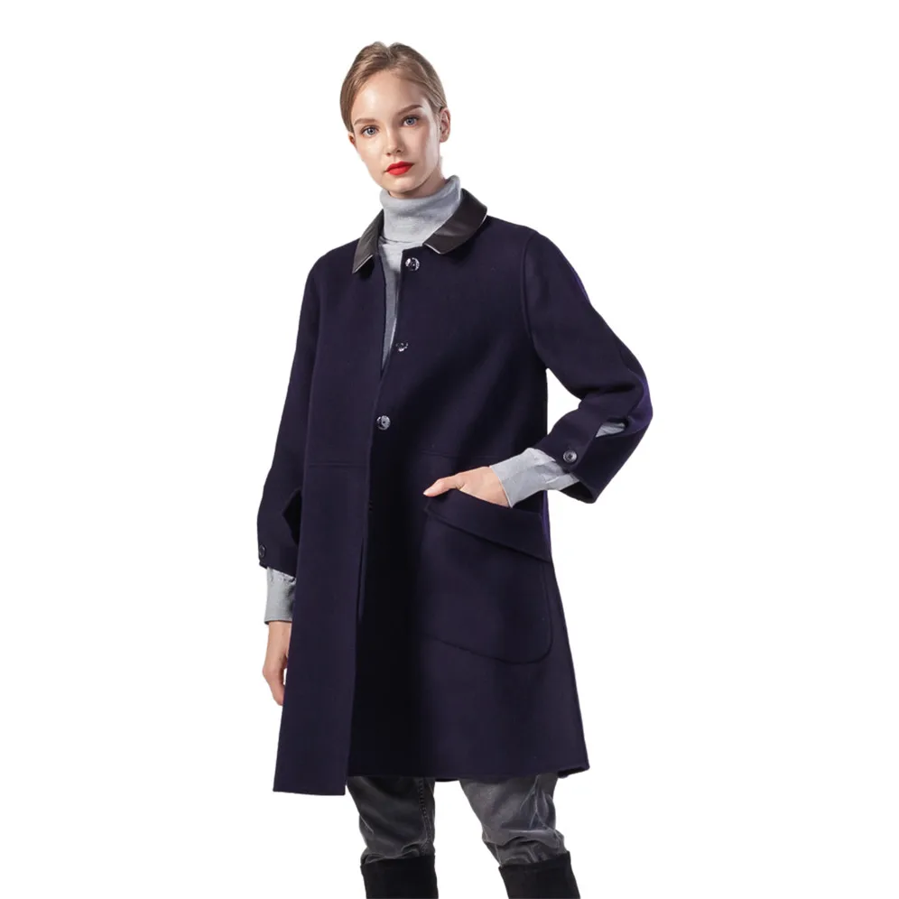 

2021 autumn/winter Fashion warm elegant wool coat ladies Jackets Overcoat Long sleeve Coat for women red