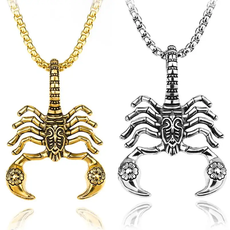 

2022 new Amazon hot sale Scorpion pendant boy custom stainless steel jewelry chain necklace