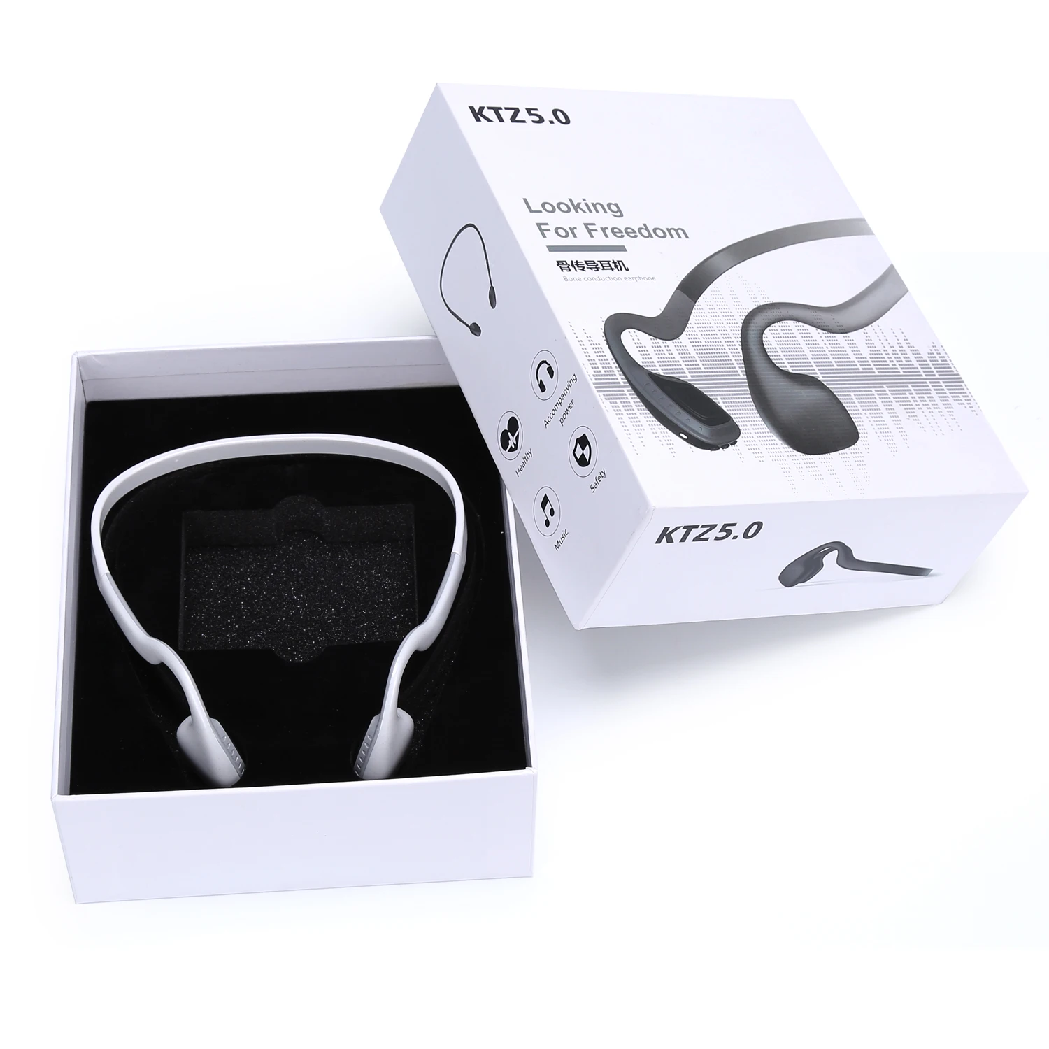 

Fancy earphone wireless Bone Conduction Headphones waterproof KTZ V5.0 headphone&earphone, White,black