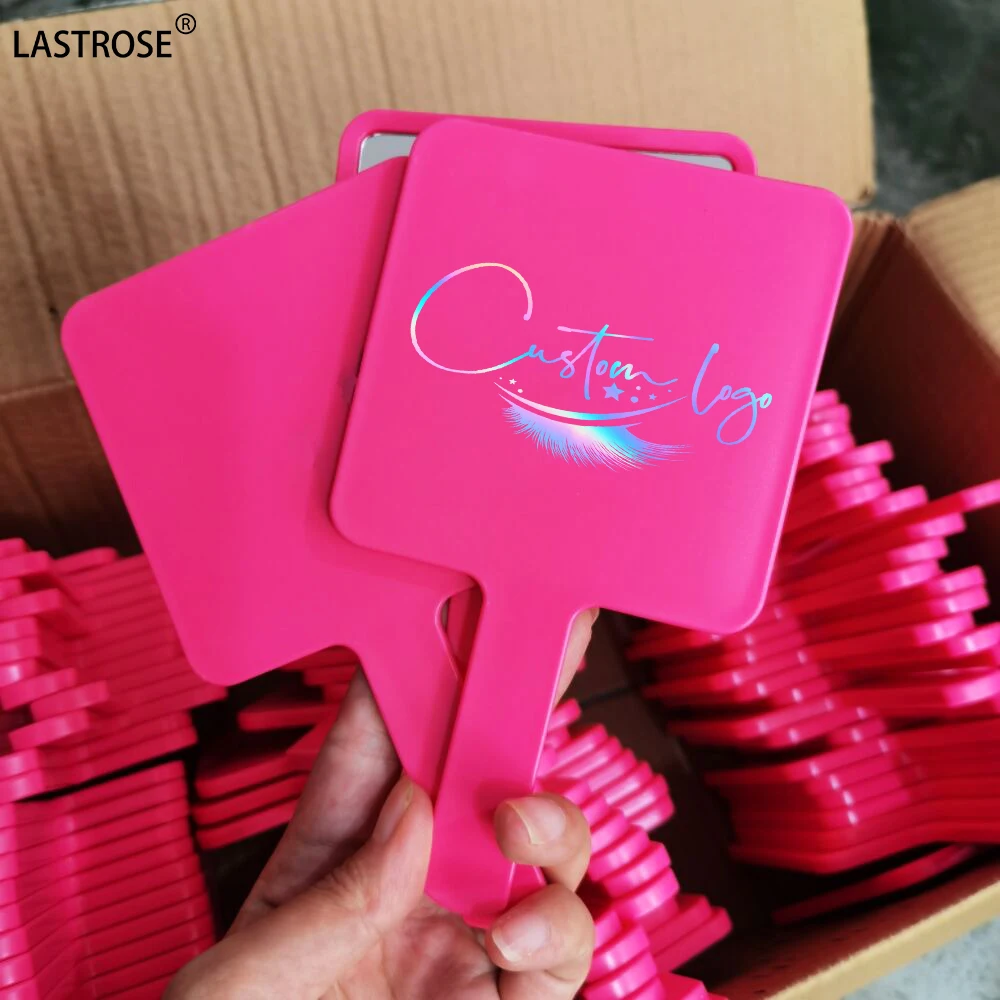 

cosmetic handheld mirror OEM logo square pocket mirror private label single side plastic mirrors for women