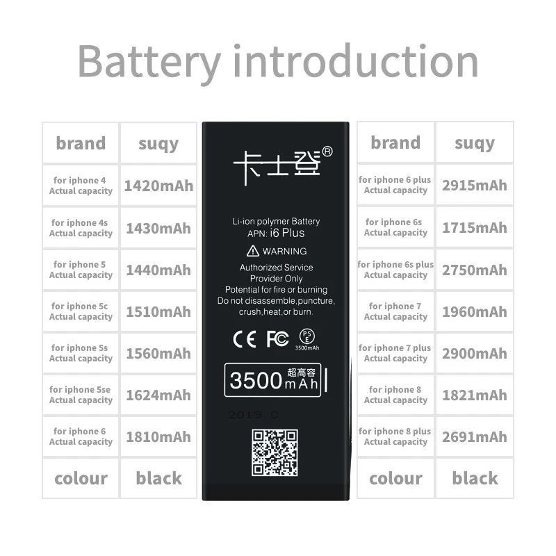 

100% test New O Cycle orignal Battery 3000 mah Replacement For Iphone 6 7 8 xs x xr pro max For apple All types