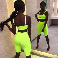 

Women Clothing 2 Piece Sets Neon Two Pieces Shorts Set Casual 2 Piece Tracksuits Women Outfits Sport wears