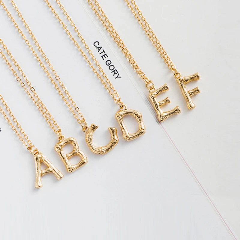 

Hot Sale Gold Color Big Capital Alphabet Choker Necklace 26 Initial Letters Pendant Necklace For Women