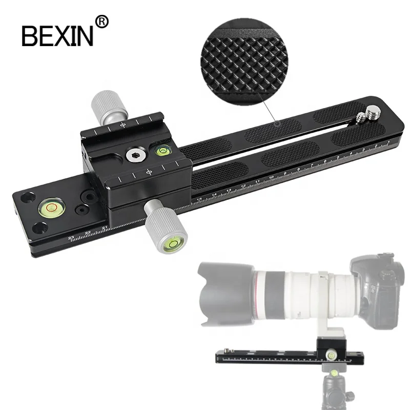 

BEXIN professional camera accessories arca swiss quick release fast load plate slider holder macro clamp for camera tripod head, Black