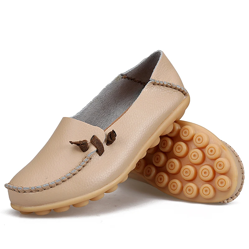 

Size35-44 Logo custom female casual flat shoes ladies loafers flats wholesale leather loafer flat shoes women