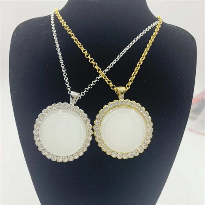 

2021 Cubic Zircon Custom Sublimation Made Photo Medallions Necklace With Tennis Chain Rope Chains Gifts Picture Necklace Pendant