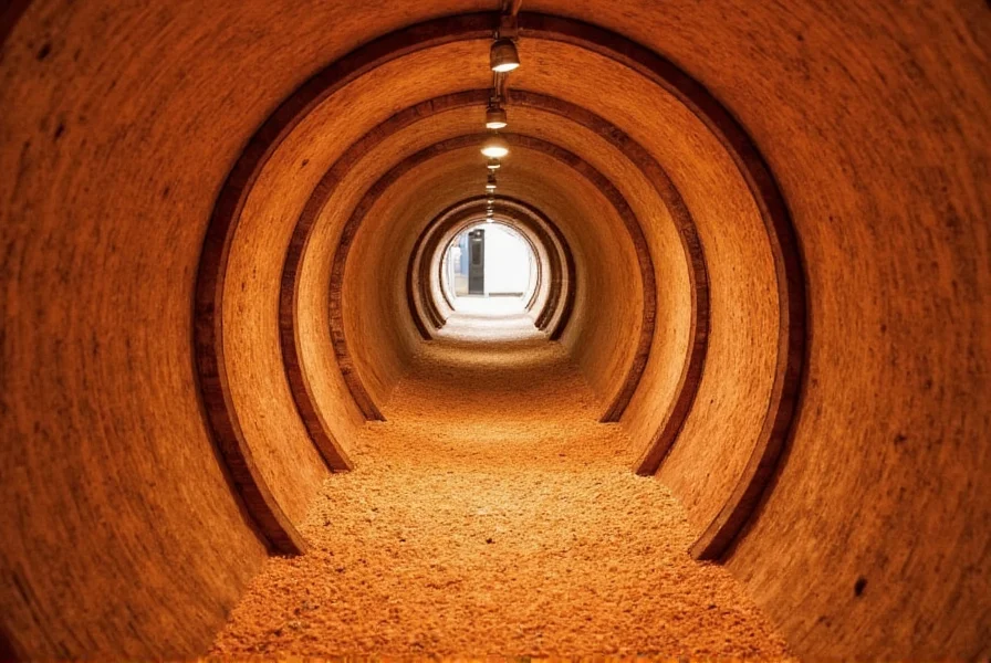 Inside view of Tabasco pepper mash aging in white oak barrels at the Avery Island factory