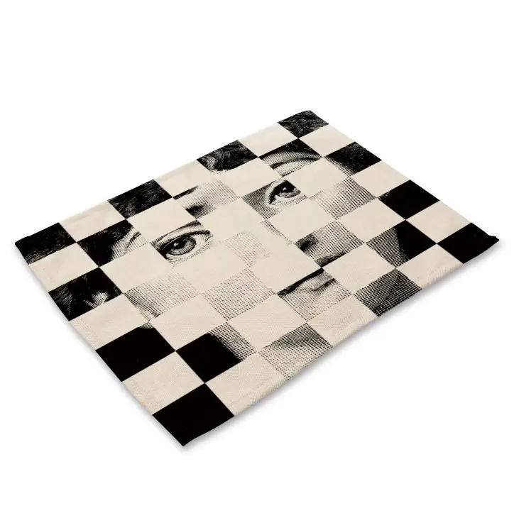 

Square Napkin Dinner Table Cotton Placemat Linen Printed Customized Living Room Decor Table Bowl