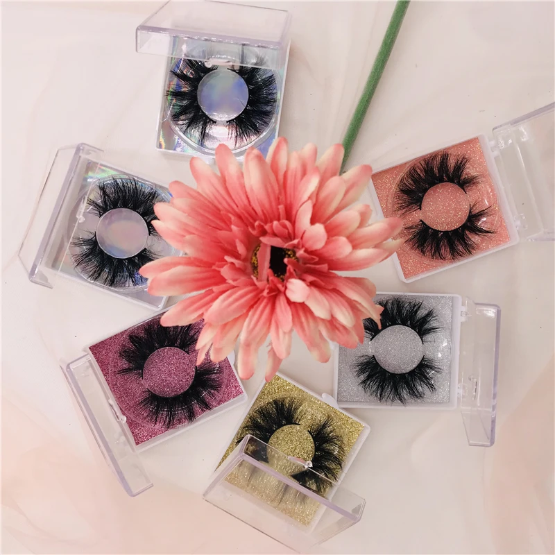 

Private Label Cases clear square packaging mink 20mm lashes wholesale natural long 3d eyelashes, Natural black