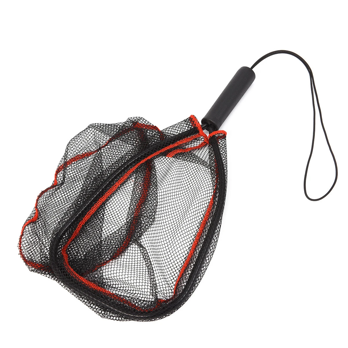 

Durable Nylon Fishing Net Fish Catching Mesh Net Fish Landing Nets Fly Fishing Tackle, Black+red