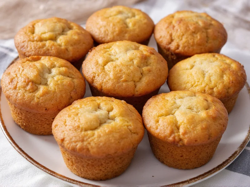 Assortment of homemade muffins on vintage plate
