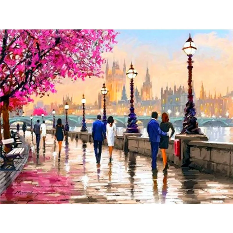 

New Trend Diamond Painting Landscape Portrait Tree Street City Cross Stitch Mosaic Living Room Decor Handwork Private Custom