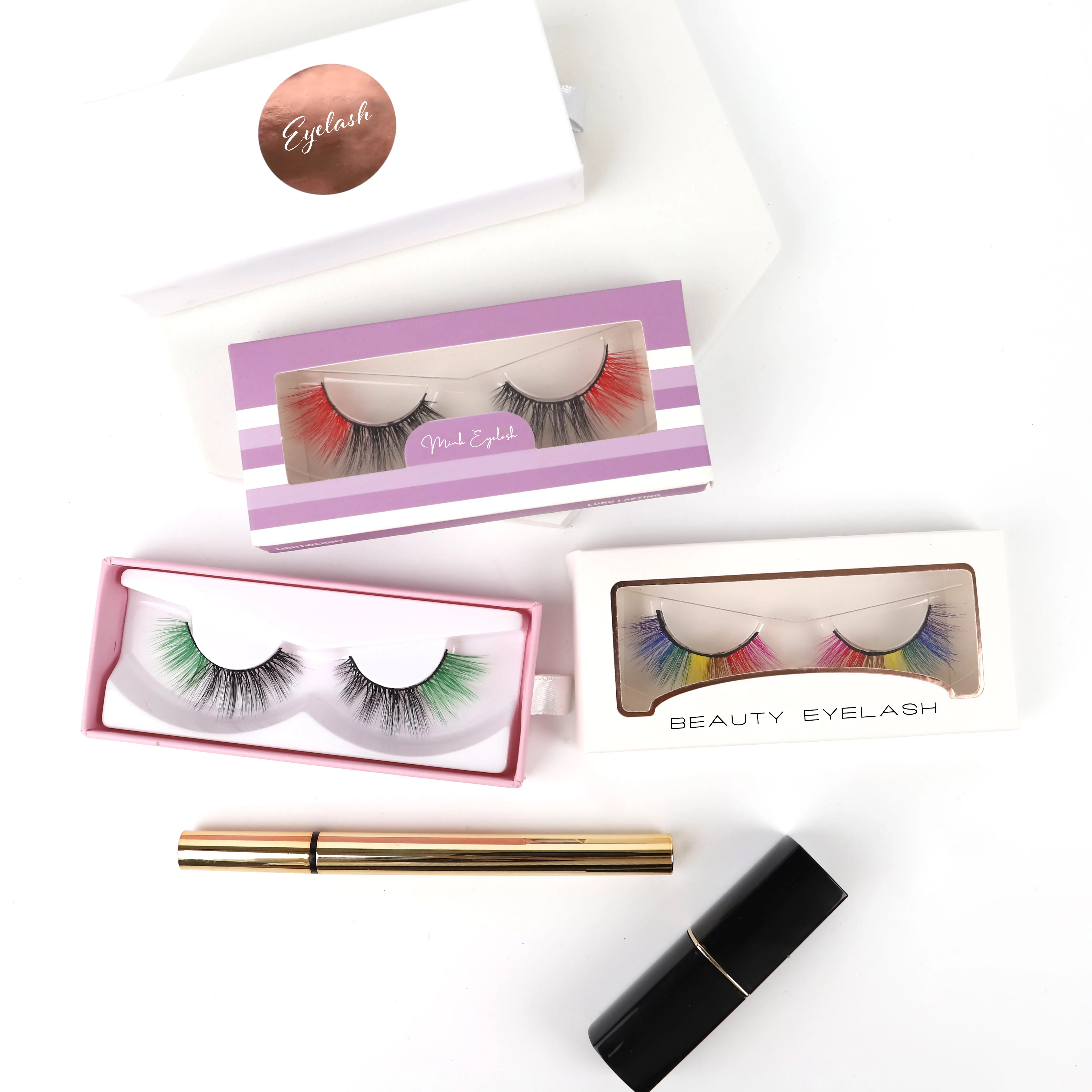 

mink eyelashes and packaging fluffy mink eyelash 3d eyelashes 100% real mink
