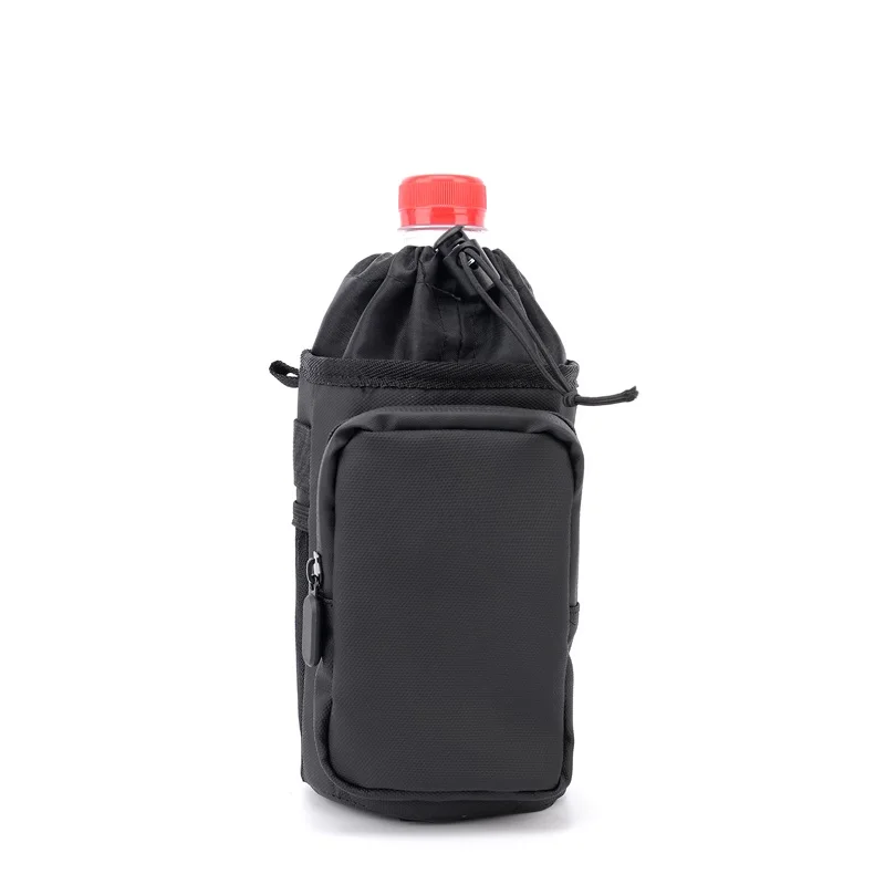 

New arriver Water Bottle Bag Folding bicycle Front Frame polyester Pannier Kettle Package Bag Bike Handlebar waterpoof, Black