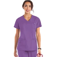 

2020 Hot sale short sleeve V-Neck dental clinic nurse scrubs hospital uniform