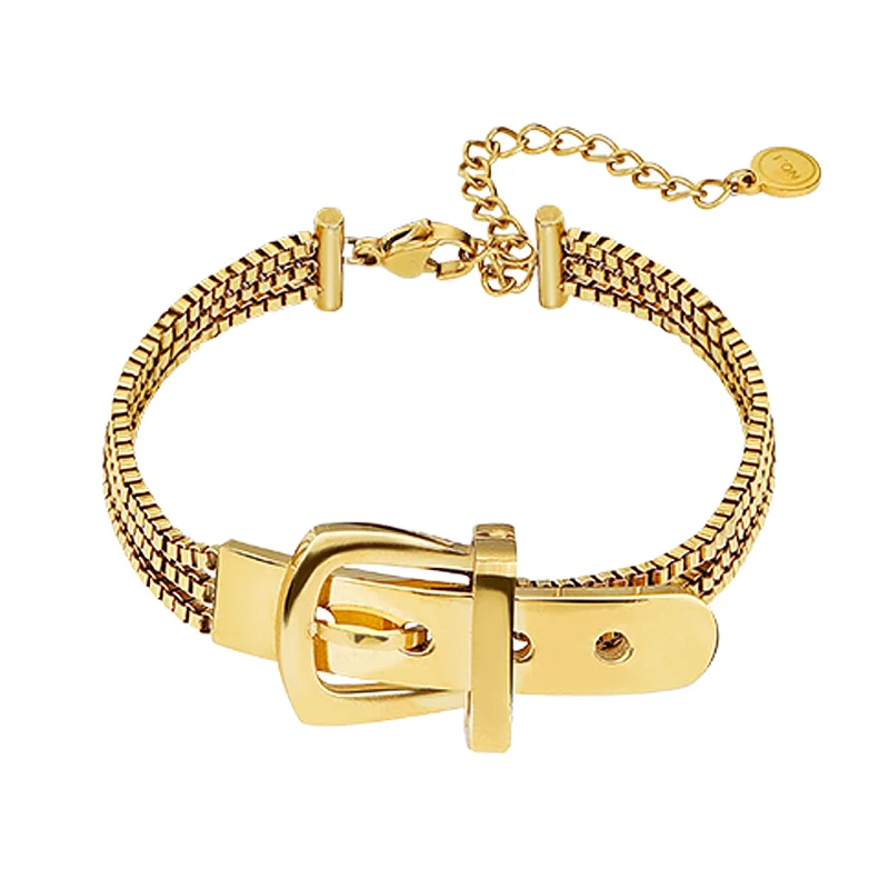 

Charare gold plated chain link adjustable bracelet jewelry women accessories