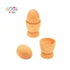 Preschool Learning Educational Toy Teaching Material Wooden 3D Object Fitting Exercise Egg Cup with Egg Montessori Toy