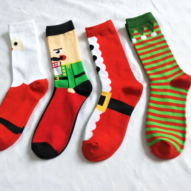 

hot style cute cartoon happy design 100% cotton christmas men socks, 10 styles