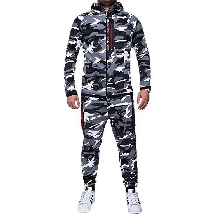 

Simple Design Men Sports Camo Tracksuits Custom Hoodie Jogger Tracksuit