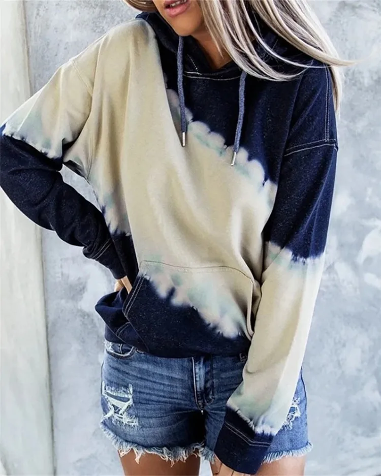 

2021 European and American hooded gradient sweater women's British long-sleeved loose sweater, As picture