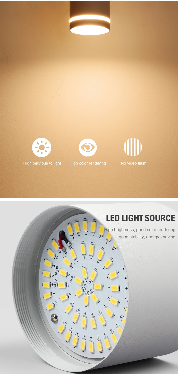 2021 Eurpoean design 5W SMD interior cylindricity aluminum home simple black white led down light