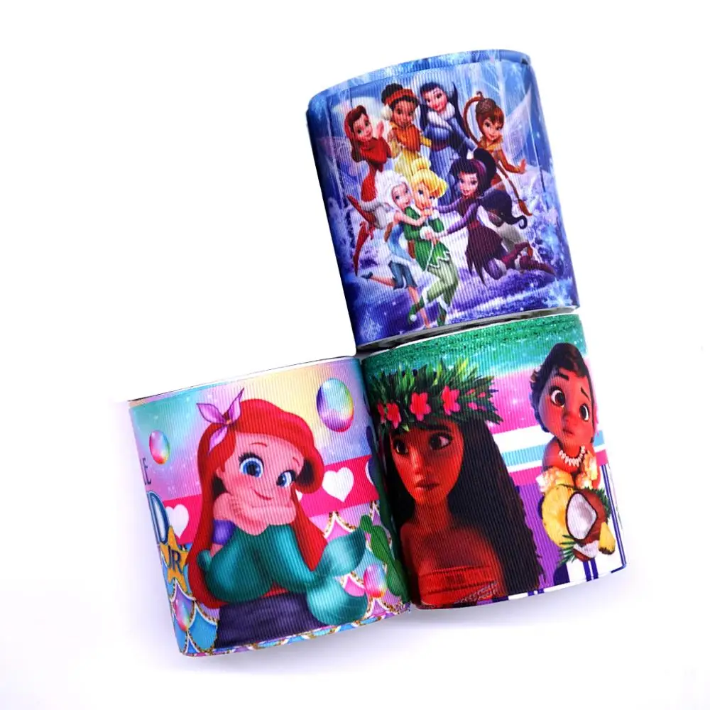DIY hair bows cartoon ribbon grosgrain 75mm custom print