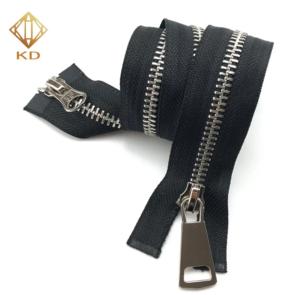 

Very Shining Two Way Slider Metal Zipper #8 Platinum Double Open End Zipper