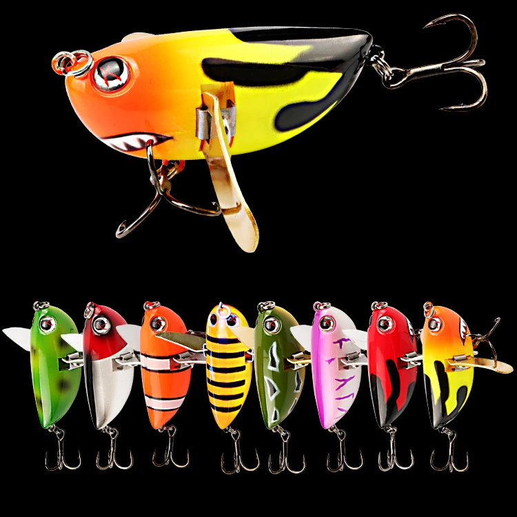 

Trolling Isca Artificial Bait wobblers whopper plopper floating popper crank 12.5g/60mm simulation hard bait with rotating wing, 8 colors