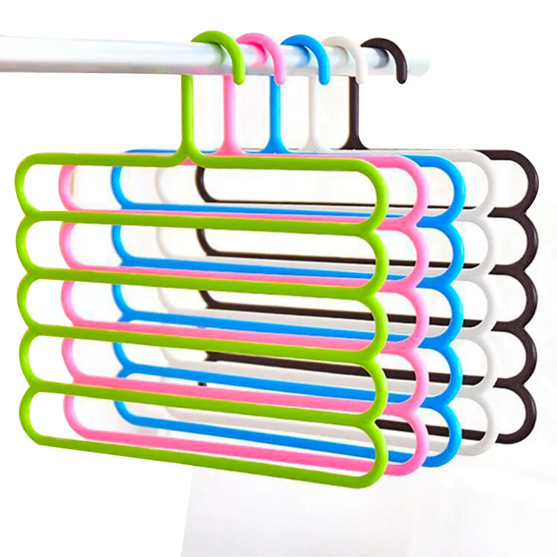 

HOT 5 layers Non-slip MultiFunctional Clothes Hangers Pants Storage Hangers Cloth Rack Multilayer Storage Scarf Tie Rack Hanger, More color